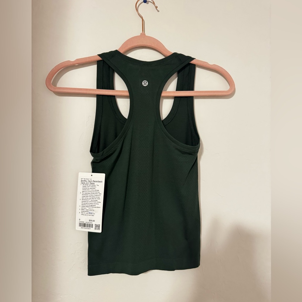 NEW lululemon Swiftly Tech Racerback Tank Size 0 Race Length Legacy Green - Picture 3 of 4